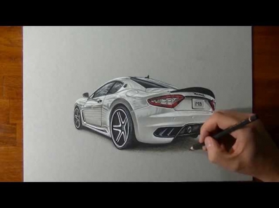 Живой рисунок: Машина Maserati Granturismo