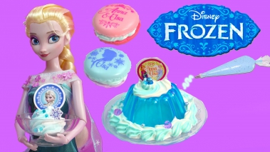 Queen Elsa Disney Frozen Whipple Jello Ice Cream 2 Macarons Princess Anna Birthday Craft Unboxing