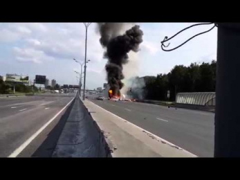 Взрыв газели с балонами на МКАДе