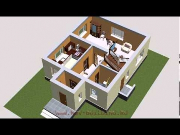 3D видео проект - дом с мансардой площадью 123 м2