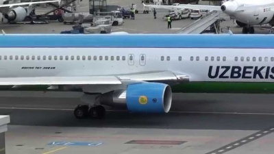 Uzbekistan Airways Boeing 767-300 UK-67006 Taxing at Frankfurt am Maim FRA