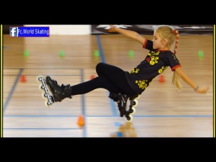 Fantastic little girl !! Rollerblade Freestyle Slalom World Championship Paris 2016 ("dancing")